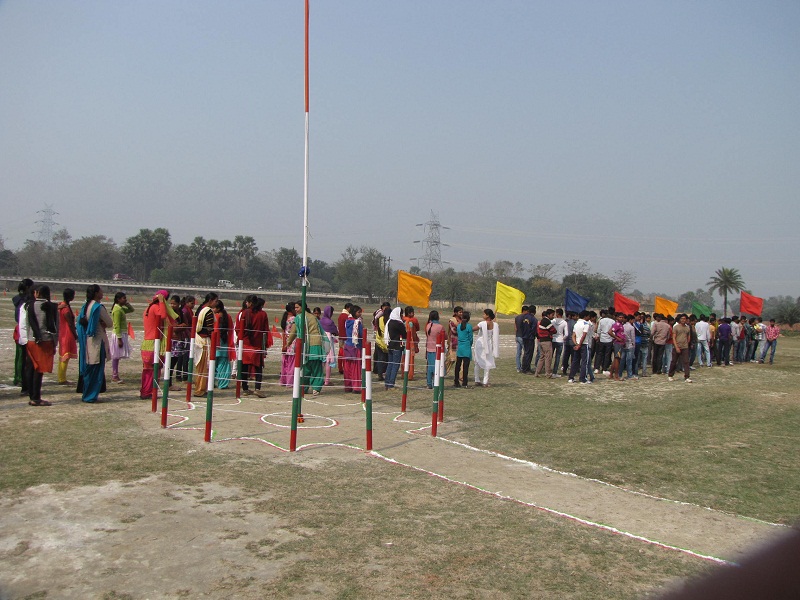 Students Are Proceeding To Inaugurate The Sports Session.